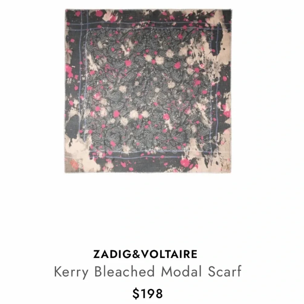 Zadig & Voltaire Kerry Bleached Modal Scarf Noir NWT